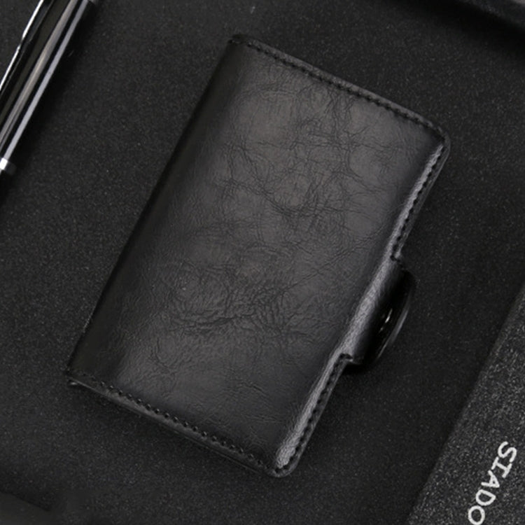 X-7 กระเป๋าหนังอลูมิเนียมลายหนังม้าบ้า RFID ป้องกันแม่เหล็ก อเนกประสงค์
