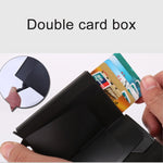 X-7 กระเป๋าหนังอลูมิเนียมลายหนังม้าบ้า RFID ป้องกันแม่เหล็ก อเนกประสงค์