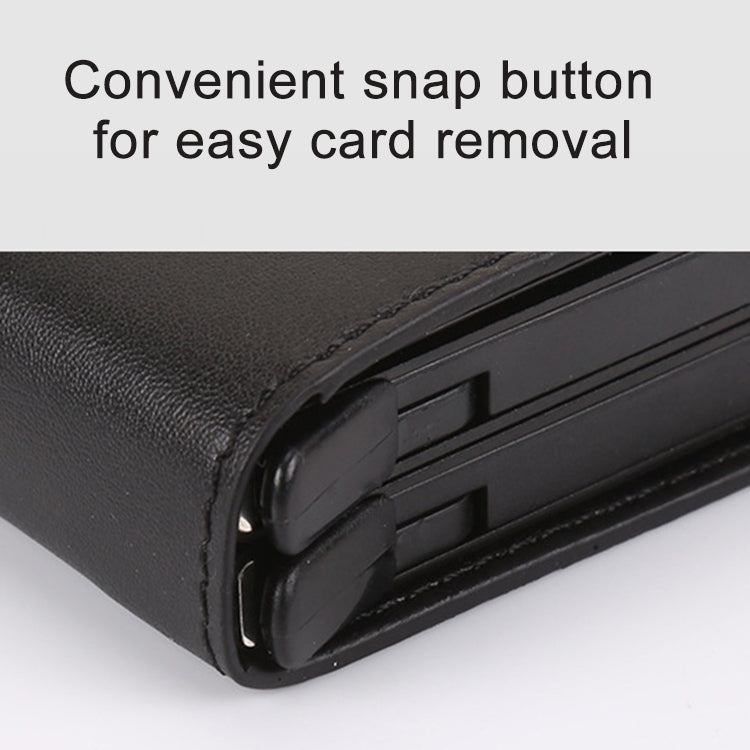 X-7 กระเป๋าหนังอลูมิเนียมลายหนังม้าบ้า RFID ป้องกันแม่เหล็ก อเนกประสงค์