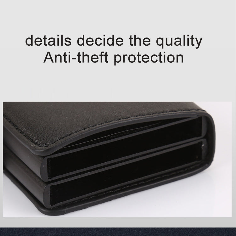 X-7 กระเป๋าหนังอลูมิเนียมลายหนังม้าบ้า RFID ป้องกันแม่เหล็ก อเนกประสงค์