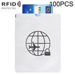 ซองป้องกันการโจรกรรม RFID ฟอยล์อลูมิเนียม 100 ชิ้น สำหรับหนังสือเดินทางและสมุดบัญชี ขนาด: 13.5*10.5cm ลายเครื่องบิน 100 ชิ้น