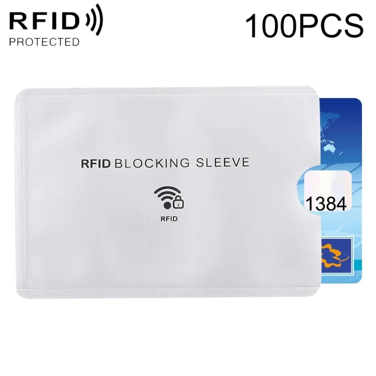 ซองป้องกัน RFID กันขโมยฟอยล์อลูมิเนียม 100 ชิ้น ขนาด: 9.1*6.3 ซม. ซองป้องกัน RFID 100 ชิ้น
