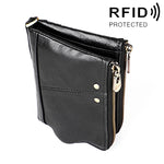 3533 กระเป๋าสตางค์หนังวัวลายม้าบ้าแบบพับ ป้องกัน RFID สำหรับผู้ชาย พร้อมช่องใส่บัตร, 3533 สีน้ำตาลเหลือง, 3533 สีดำ, 3533 สีน้ำตาลกาแฟ, 3533 สีน้ำเงิน, 3533 สีแดง
