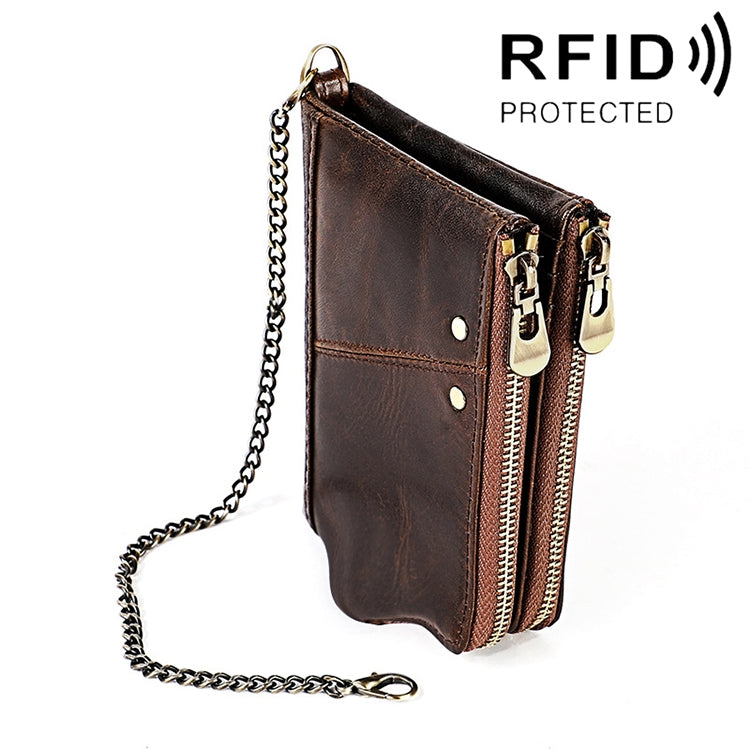 กระเป๋าสตางค์หนังวัวลายม้าบ้าที่ยาว LT3533 พับได้ ป้องกันคลื่นแม่เหล็ก RFID สำหรับผู้ชาย พร้อมช่องใส่บัตรและสายสะพายไหล่, สีเหลืองน้ำตาล LT3533, สีดำ LT3533, สีกาแฟ LT3533, สีน้ำเงิน LT3533, สีแดง LT3533