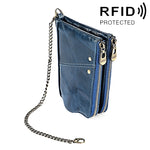 กระเป๋าสตางค์หนังวัวลายม้าบ้าที่ยาว LT3533 พับได้ ป้องกันคลื่นแม่เหล็ก RFID สำหรับผู้ชาย พร้อมช่องใส่บัตรและสายสะพายไหล่, สีเหลืองน้ำตาล LT3533, สีดำ LT3533, สีกาแฟ LT3533, สีน้ำเงิน LT3533, สีแดง LT3533