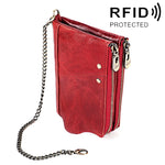 กระเป๋าสตางค์หนังวัวลายม้าบ้าที่ยาว LT3533 พับได้ ป้องกันคลื่นแม่เหล็ก RFID สำหรับผู้ชาย พร้อมช่องใส่บัตรและสายสะพายไหล่, สีเหลืองน้ำตาล LT3533, สีดำ LT3533, สีกาแฟ LT3533, สีน้ำเงิน LT3533, สีแดง LT3533