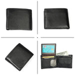 กระเป๋าสตางค์หนังลาย Crazy Horse สไตล์เรโทรแนวนอน 8020 ป้องกัน RFID สำหรับผู้ชาย พร้อมช่องใส่บัตร สีดำ 8020, กาแฟ 8020, น้ำตาลเหลือง 8020
