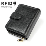 KB192 กระเป๋าสตางค์หนังวัวรูปทรงออร์แกน พร้อมช่องใส่บัตรหลายช่อง ป้องกัน RFID สำหรับผู้ชาย, KB192 สีดำ
