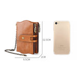 LT3539 กระเป๋าสตางค์หนังวัวซิปพร้อมหัวเข็มขัด กันแม่เหล็ก RFID สำหรับผู้ชาย มีช่องใส่บัตรและสายสะพาย LT3539 สายสะพายสีน้ำเงิน, LT3539 สายสะพายสีแดง, LT3539 สีน้ำตาลเหลือง