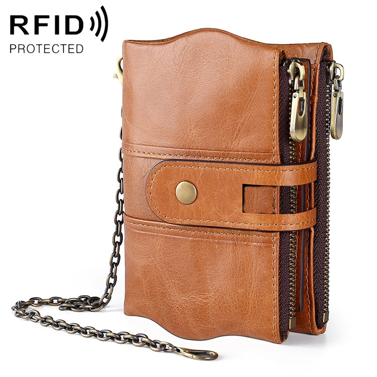 LT3539 กระเป๋าสตางค์หนังวัวซิปพร้อมหัวเข็มขัด กันแม่เหล็ก RFID สำหรับผู้ชาย มีช่องใส่บัตรและสายสะพาย LT3539 สายสะพายสีน้ำเงิน, LT3539 สายสะพายสีแดง, LT3539 สีน้ำตาลเหลือง