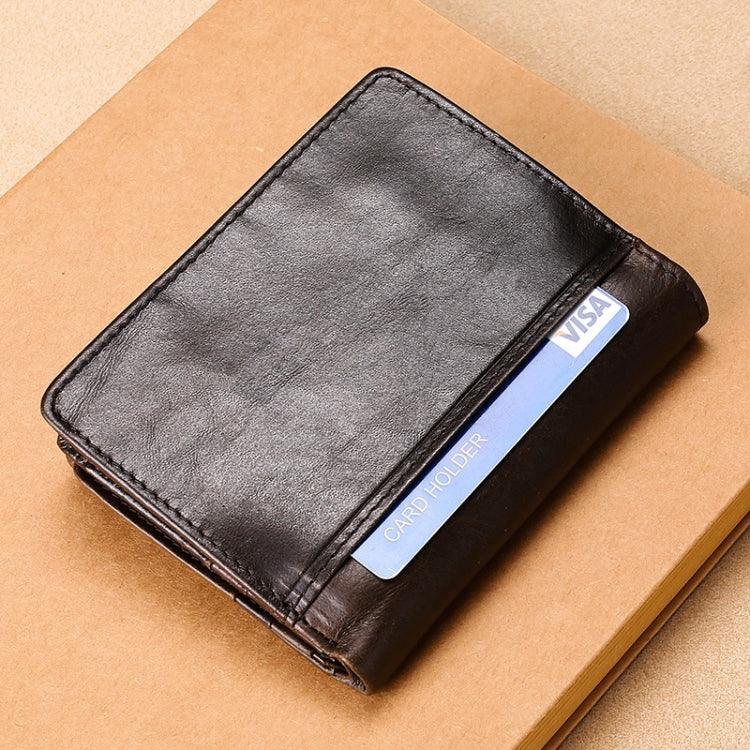กระเป๋าสตางค์หนังม้าบ้า TP-201 แบบหลายฟังก์ชัน พร้อม RFID คลาสป์ วินเทจ, รุ่น TP-201