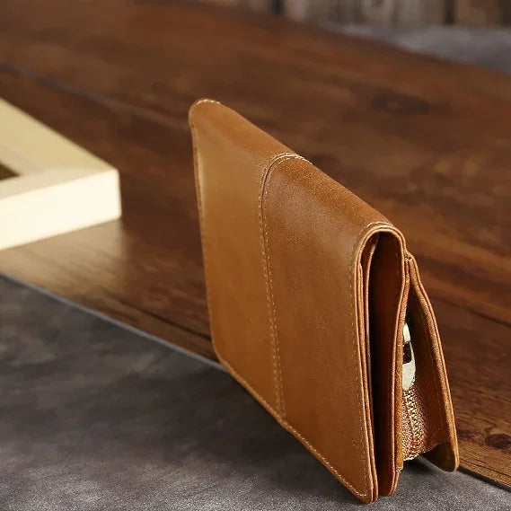 TP-195 กระเป๋าสตางค์หนัง Oilskin แบบอเนกประสงค์ พร้อม RFID
