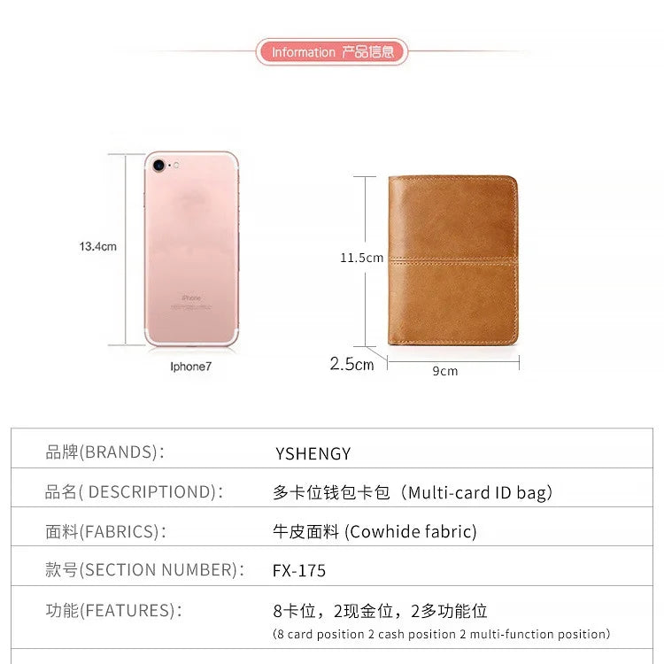 TP-195 กระเป๋าสตางค์หนัง Oilskin แบบอเนกประสงค์ พร้อม RFID