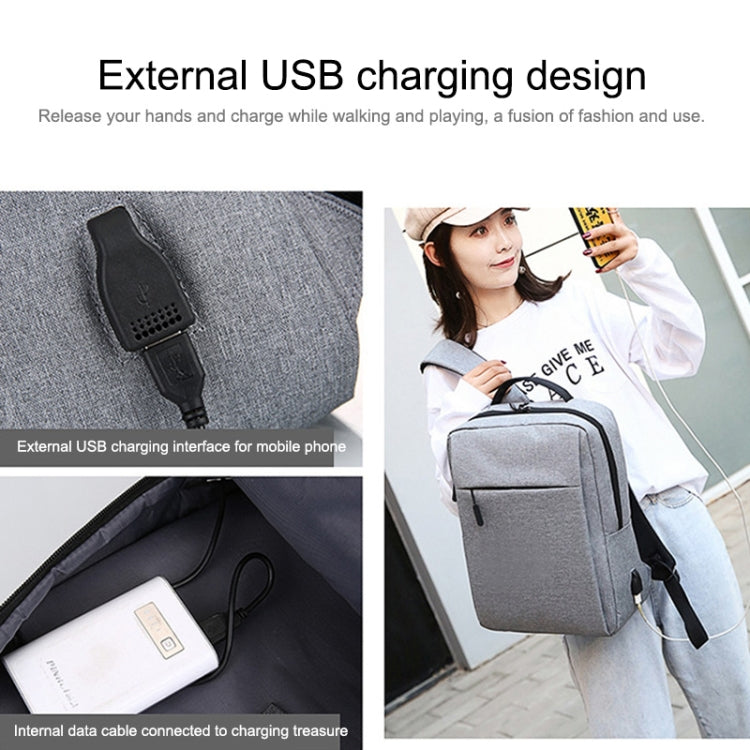 กระเป๋าเป้ธุรกิจผ้าอ็อกซ์ฟอร์ดกันน้ำขนาดใหญ่ POFOCO พร้อมดีไซน์ชาร์จ USB ภายนอก สำหรับแล็ปท็อปขนาด 15.6 นิ้ว