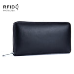กระเป๋าใส่บัตรหนังวัวสองชั้น รูปทรงออร์แกน ช่องใส่บัตรหลายช่อง ป้องกัน RFID กันขโมย