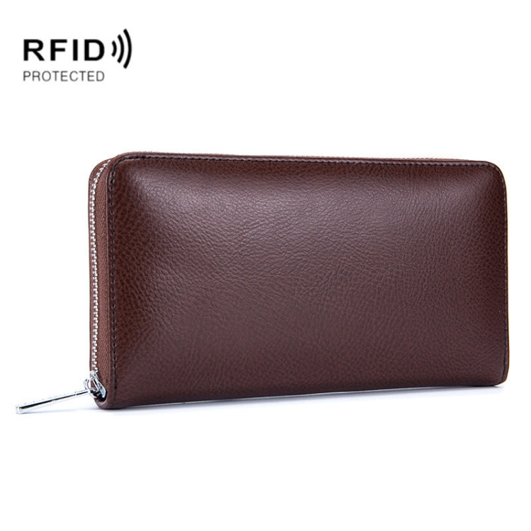 กระเป๋าใส่บัตรหนังวัวสองชั้น รูปทรงออร์แกน ช่องใส่บัตรหลายช่อง ป้องกัน RFID กันขโมย