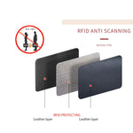 กระเป๋าใส่บัตรหนังวัวสองชั้น รูปทรงออร์แกน ช่องใส่บัตรหลายช่อง ป้องกัน RFID กันขโมย