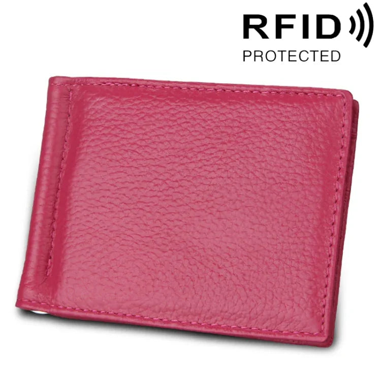 กระเป๋าใส่บัตรหนังวัวลายลิ้นจี่ ป้องกัน RFID พร้อมช่องใส่บัตร 6 ช่อง ขนาด 110*82*8 มม.