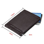 กระเป๋าใส่บัตรหนังวัวลายลิ้นจี่ ป้องกัน RFID พร้อมช่องใส่บัตร 6 ช่อง ขนาด 110*82*8 มม.