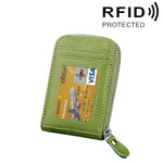 กระเป๋าสตางค์ใส่บัตรซิปแนวตั้งหนังวัวแท้ สีพื้น ป้องกัน RFID พร้อมช่องใส่บัตร 12 ช่อง ขนาด: 11.5*7.5 ซม.