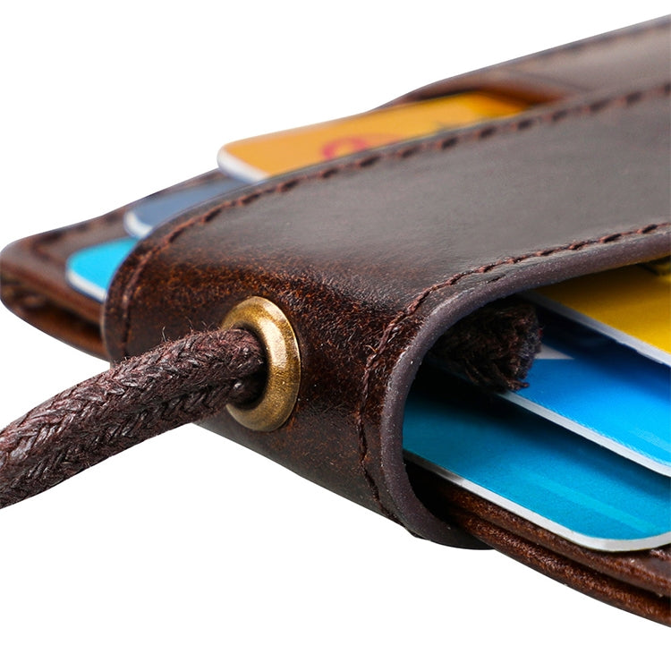 KB153 Antimagnetic RFID Leather Card Holder ID Card Badge with Lanyard