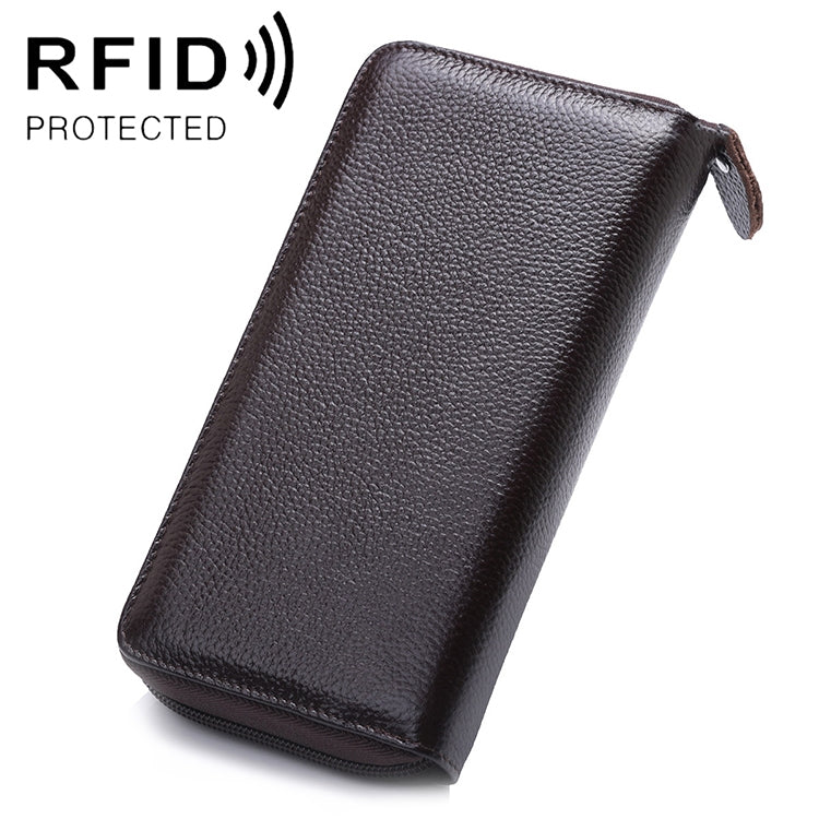 กระเป๋าสตางค์ผู้หญิงขนาดใหญ่ลายลิ้นจี่ป้องกัน RFID แม่เหล็ก 902 พร้อมช่องใส่บัตรและช่องใส่โทรศัพท์