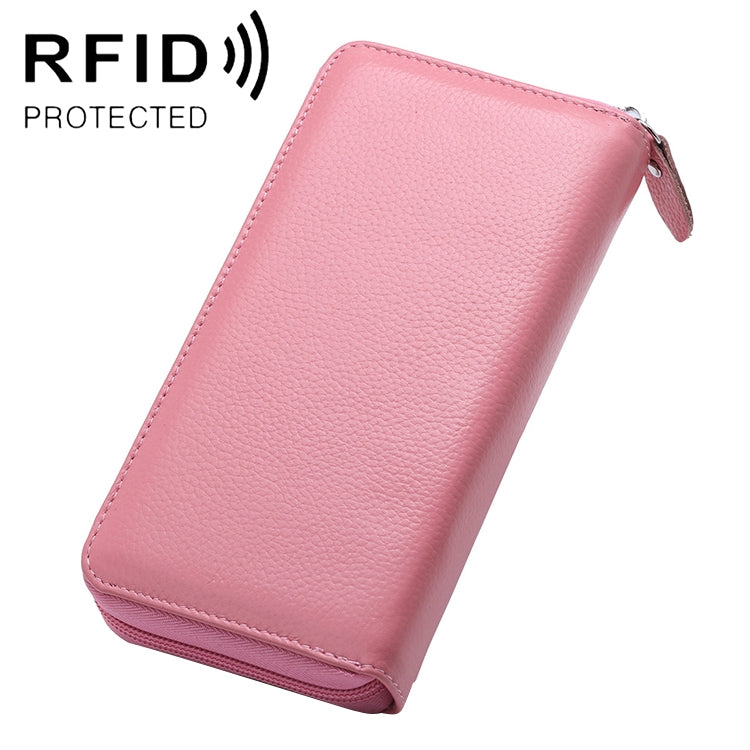 กระเป๋าสตางค์ผู้หญิงขนาดใหญ่ลายลิ้นจี่ป้องกัน RFID แม่เหล็ก 902 พร้อมช่องใส่บัตรและช่องใส่โทรศัพท์