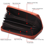 กระเป๋าสตางค์ผู้หญิงขนาดใหญ่ลายลิ้นจี่ป้องกัน RFID แม่เหล็ก 902 พร้อมช่องใส่บัตรและช่องใส่โทรศัพท์