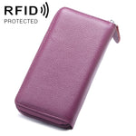 กระเป๋าสตางค์ผู้หญิงขนาดใหญ่ลายลิ้นจี่ป้องกัน RFID แม่เหล็ก 902 พร้อมช่องใส่บัตรและช่องใส่โทรศัพท์