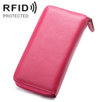 กระเป๋าสตางค์ผู้หญิงขนาดใหญ่ลายลิ้นจี่ป้องกัน RFID แม่เหล็ก 902 พร้อมช่องใส่บัตรและช่องใส่โทรศัพท์