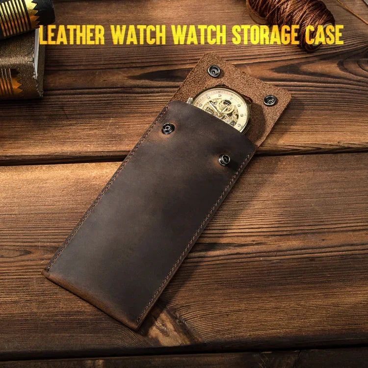 CONTACTS FAMILY CF1110 กระเป๋าใส่และปกป้องนาฬิกาหนัง Crazy Horse Universal สำหรับ Apple Watch