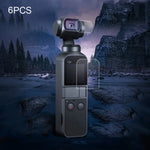 ชุดป้องกันเลนส์ 6 ชิ้น + ฟิล์มกระจกนิรภัยหน้าจอสำหรับ DJI OSMO Pocket Gimbal, ป้องกันเลนส์ 6 ชิ้น