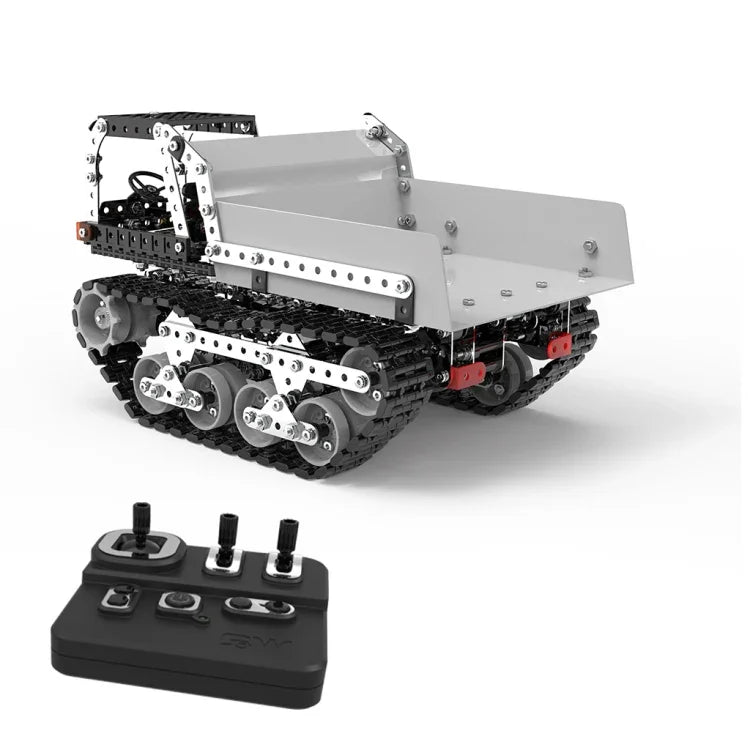 MoFun SW(RC)-007 รีโมทคอนโทรลไร้สาย 2.4G 10 ช่อง รถบรรทุกดัมพ์ ของเล่นประกอบสแตนเลสสำหรับเด็ก DIY, SW(RC)-007