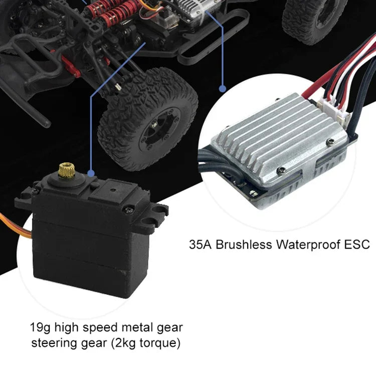 FY-08 รุ่นไร้แปรงถ่าน รีโมทคอนโทรล 2.4G รถออฟโรด 1:12 ขับเคลื่อนสี่ล้อ รถบรรทุกขนาดสั้น ความเร็วสูง ปลั๊ก EU
