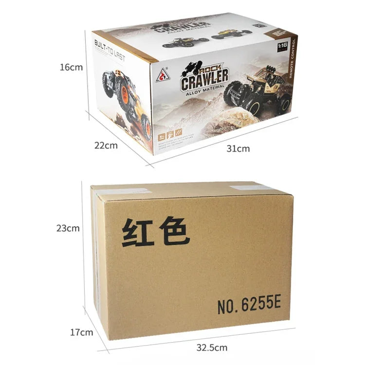 รถของเล่นเด็กบังคับวิทยุไร้สาย 2.4GHz 1:16 รุ่น 6255 ขับเคลื่อนสี่ล้อออฟโรด ดริฟท์, 6255 2.4GHz 1:16(สีน้ำเงิน), 6255 2.4GHz 1:16(สีแดง)