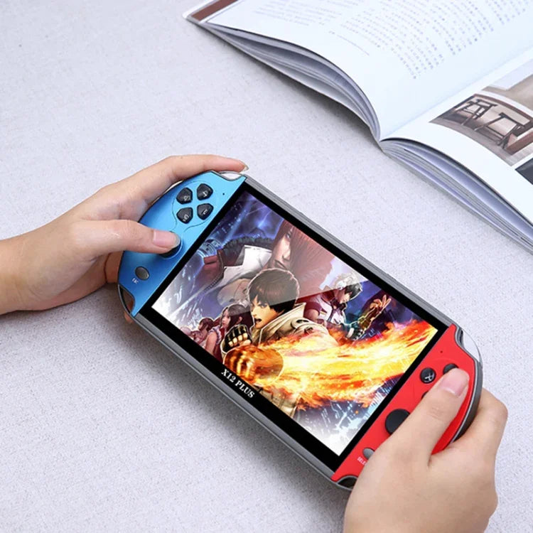 เครื่องเล่นเกมพกพา Powkiddy X12 Plus เกมคลาสสิกย้อนยุค พร้อมหน้าจอ HD 7 นิ้ว และหน่วยความจำ 16GB, รองรับ MP4 / หนังสืออิเล็กทรอนิกส์, รุ่น X12 Plus