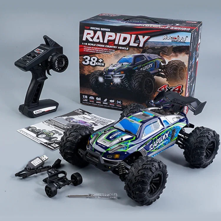 รถบังคับไฟฟ้า 4WD 1:16 2.4G รถมอนสเตอร์คูเป้ของเล่น, SCY-16101 / สีน้ำเงิน