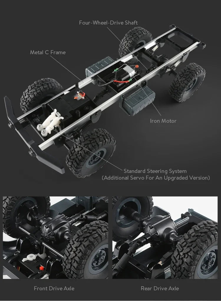 รถบรรทุกทหารบังคับวิทยุ 6WD แบบสายพาน ขนาด 1:16 2.4GHz รุ่น JJR/C Q60 Transporter-1, รุ่น Q60