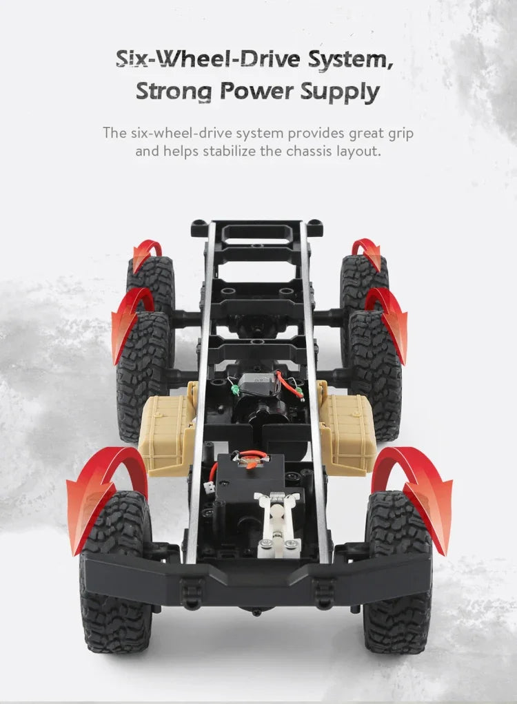 รถบรรทุกทหารบังคับวิทยุ 6WD แบบสายพาน ขนาด 1:16 2.4GHz รุ่น JJR/C Q60 Transporter-1, รุ่น Q60