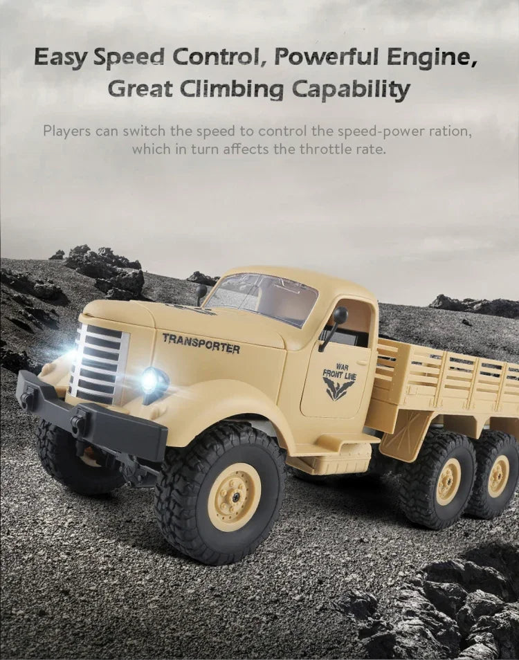 รถบรรทุกทหารบังคับวิทยุ 6WD แบบสายพาน ขนาด 1:16 2.4GHz รุ่น JJR/C Q60 Transporter-1, รุ่น Q60