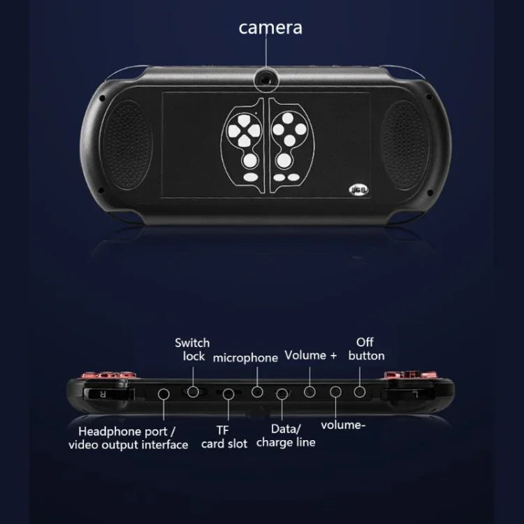 เครื่องเล่นเกมพกพาคลาสสิกเรโทร X7 Plus พร้อมหน้าจอ HD 5.1 นิ้ว และหน่วยความจำ 8G รองรับ MP4 / ebook, X7 Plus (เหลือง + แดง), X7 Plus (เหลือง), X7 Plus (น้ำเงิน + แดง), X7 Plus (น้ำเงิน), X7 Plus (แดง)