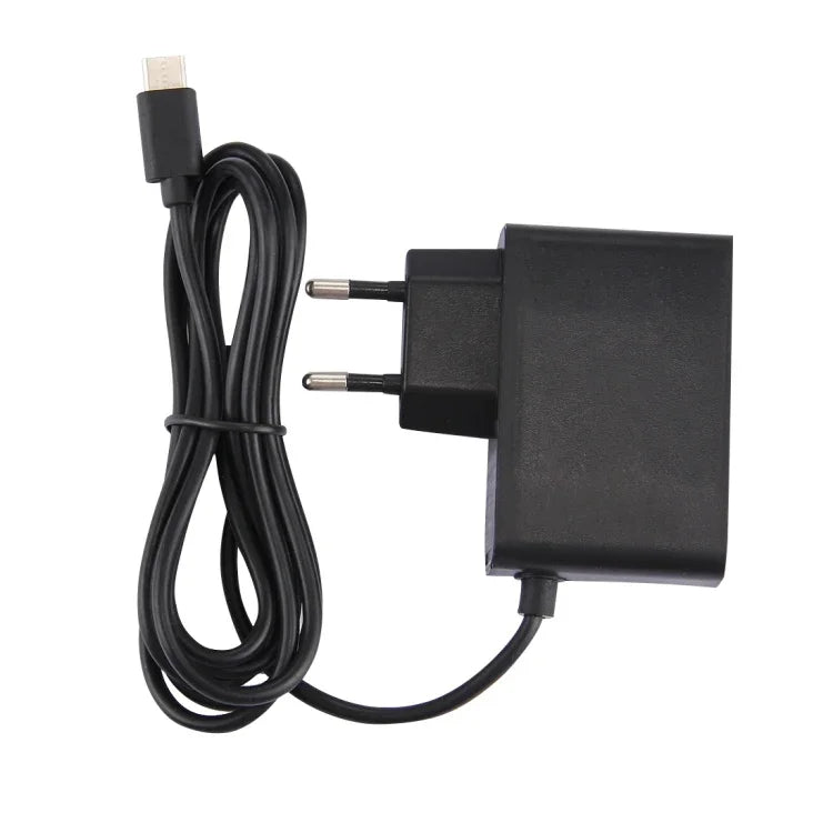 สำหรับ Nintendo Switch NS อะแดปเตอร์ชาร์จไฟสำหรับเครื่องเล่นเกม, DC 5V, ความยาวสาย: 1.5 ม., ปลั๊ก EU (สีดำ), สำหรับ Switch NS ปลั๊ก EU