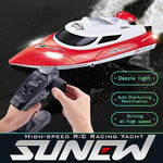 HongXunJie HJ806 เรือแข่งความเร็วสูง 2.4GHz ระบบระบายความร้อนด้วยน้ำ พร้อมรีโมทคอนโทรล, ฟังก์ชันพลิกอัตโนมัติ, ระยะควบคุม 200 ม.