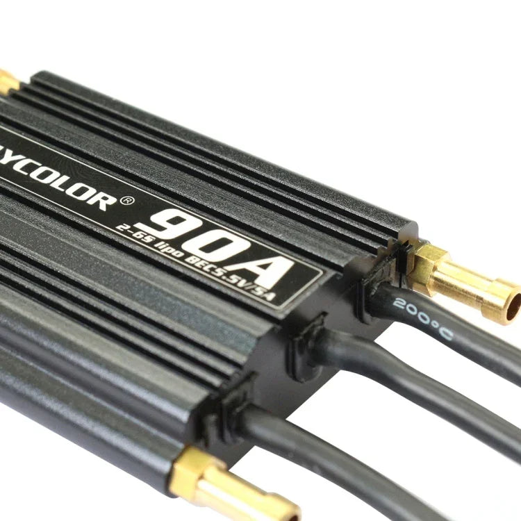 ตัวควบคุมความเร็วอิเล็กทรอนิกส์กันน้ำ Flycolor Flymoster Series 90A 2-6S สำหรับเรือ RC, 90A 2-6S