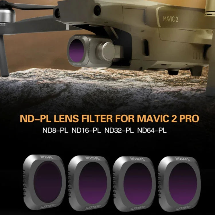 ฟิลเตอร์เลนส์ ND8-PL + ND16-PL + ND32-PL + ND64-PL ND-PL สำหรับ DJI Mavic 2 Pro รุ่น Sunnylife M2P-FI538