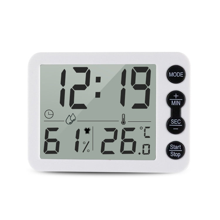 TS-9606-WR นาฬิกาปลุกหน้าจอใหญ่ เครื่องจับเวลา เครื่องวัดอุณหภูมิและความชื้น (สีขาวแดง)
