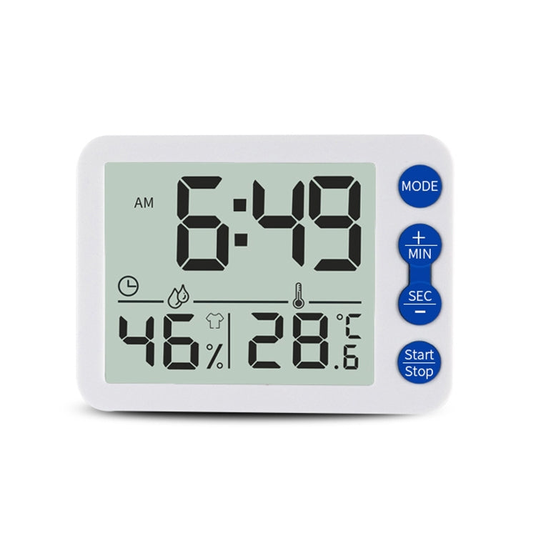 TS-9606-WR นาฬิกาปลุกหน้าจอใหญ่ เครื่องจับเวลา เครื่องวัดอุณหภูมิและความชื้น (สีขาวแดง)