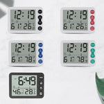 TS-9606-WR นาฬิกาปลุกหน้าจอใหญ่ เครื่องจับเวลา เครื่องวัดอุณหภูมิและความชื้น (สีขาวแดง)