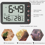 TS-9606-WR นาฬิกาปลุกหน้าจอใหญ่ เครื่องจับเวลา เครื่องวัดอุณหภูมิและความชื้น (สีขาวแดง)
