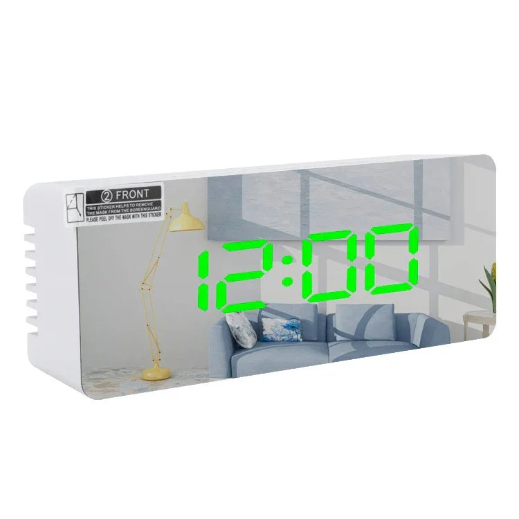 TS-S69-R นาฬิกาปลุก LED อเนกประสงค์ พร้อมกระจกแต่งหน้า ใช้แบตเตอรี่/ชาร์จไฟได้ รุ่น TS-S69-G, TS-S69-HW